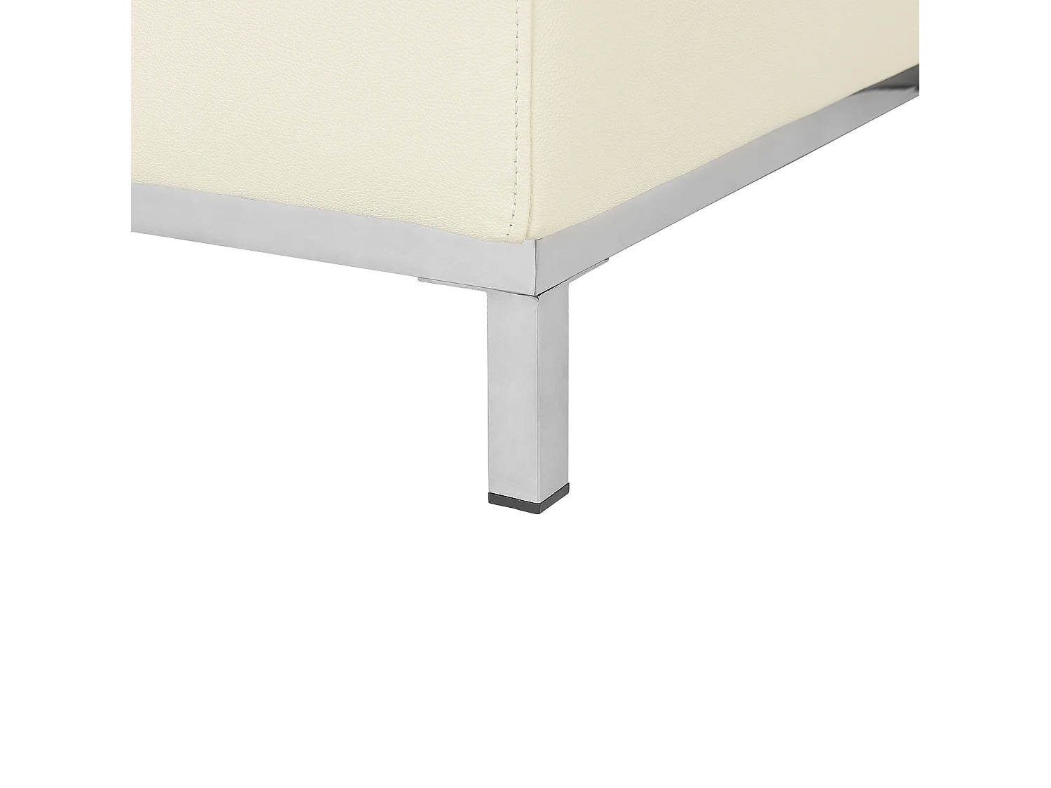 Canapé Angle à droite en Cuir Véritable Beige Dossier Matelassé Housses Amovibles Oslo