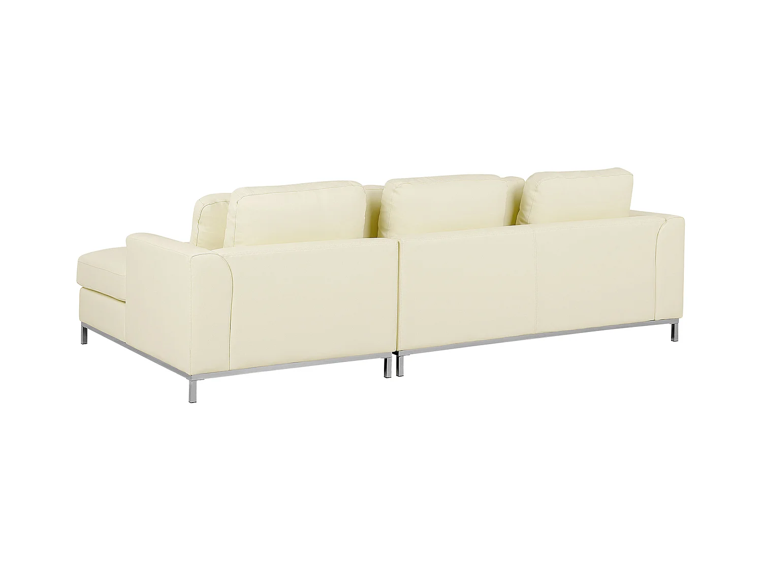 Modernes Ecksofa Echtleder 3 Zierkissen beige Oslo