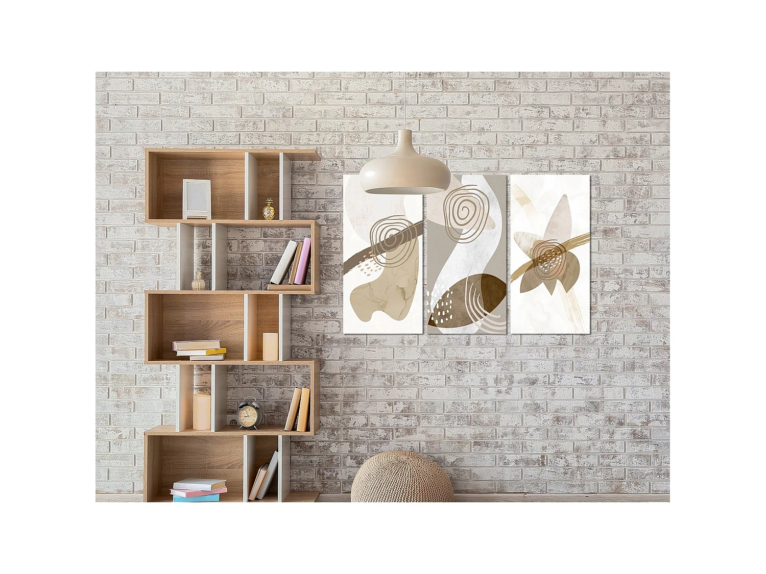 Tableau Trio Beige - 90 x 60 cm