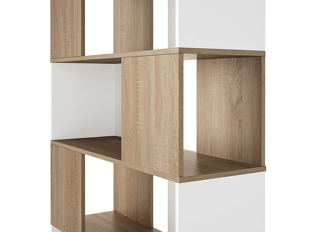 Bibliothèque ROSSIO - blanc et chêne naturel - SYMBIOSIS