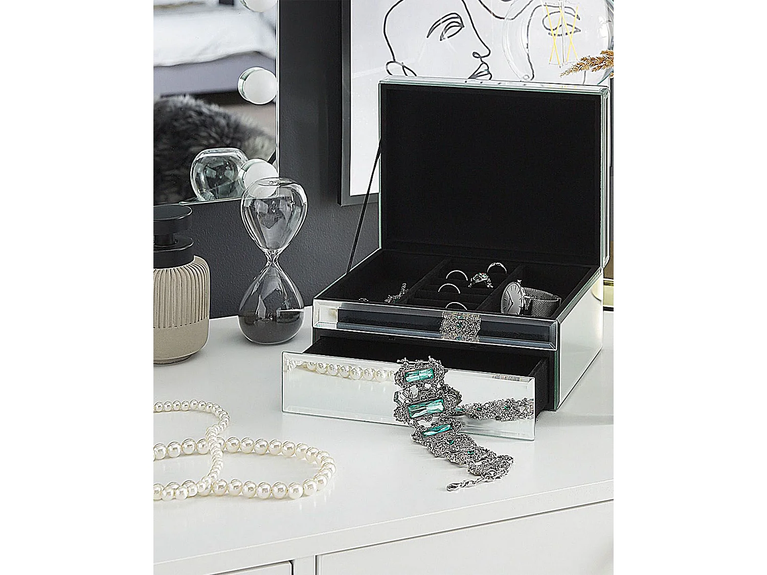 Caixa decorativa KOFI Vidro Prateado