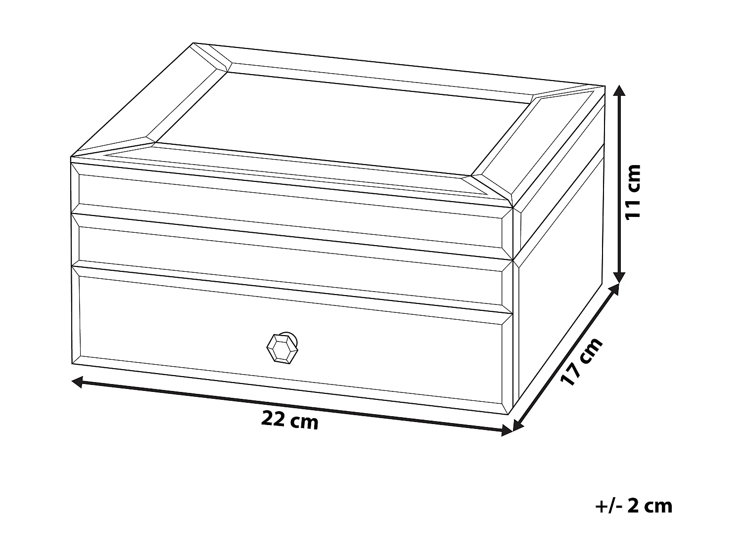 Caixa decorativa KOFI Vidro Prateado