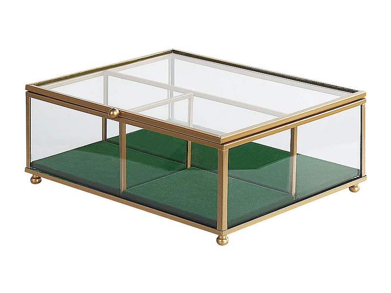 Schmuckkästchen gold Glas Spiegel Optik Schmuckschatulle Saintes