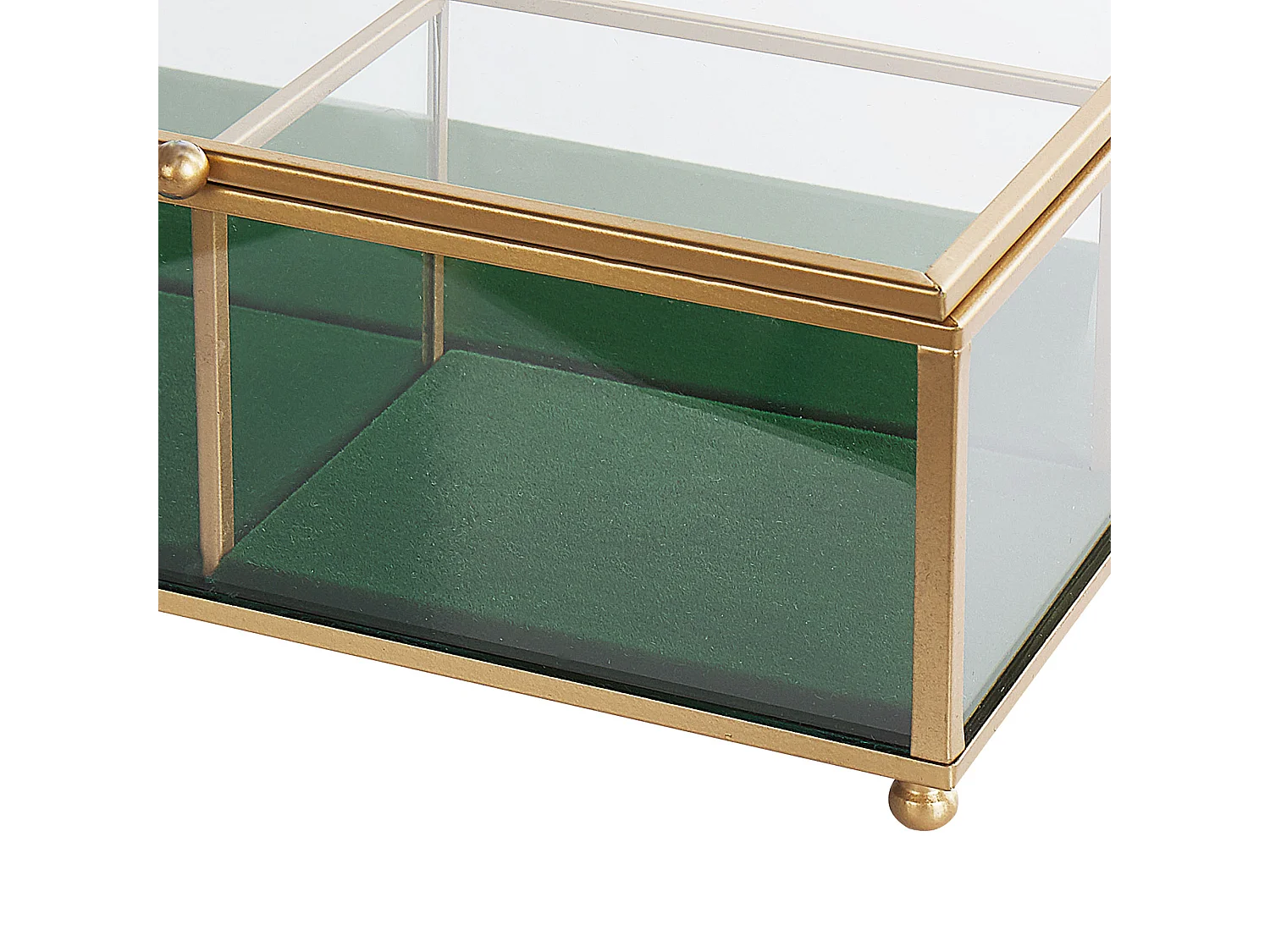 Caixa decorativa SAINTES Vidro Dourado