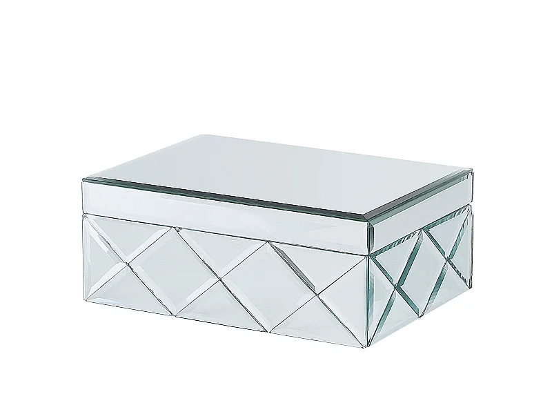 Schmuckkästchen Schmuckaufbewahrung silber Glas Spiegel Optik Gorron