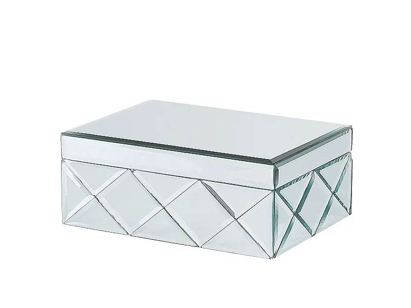 Schmuckkästchen Schmuckaufbewahrung silber Glas Spiegel Optik Gorron