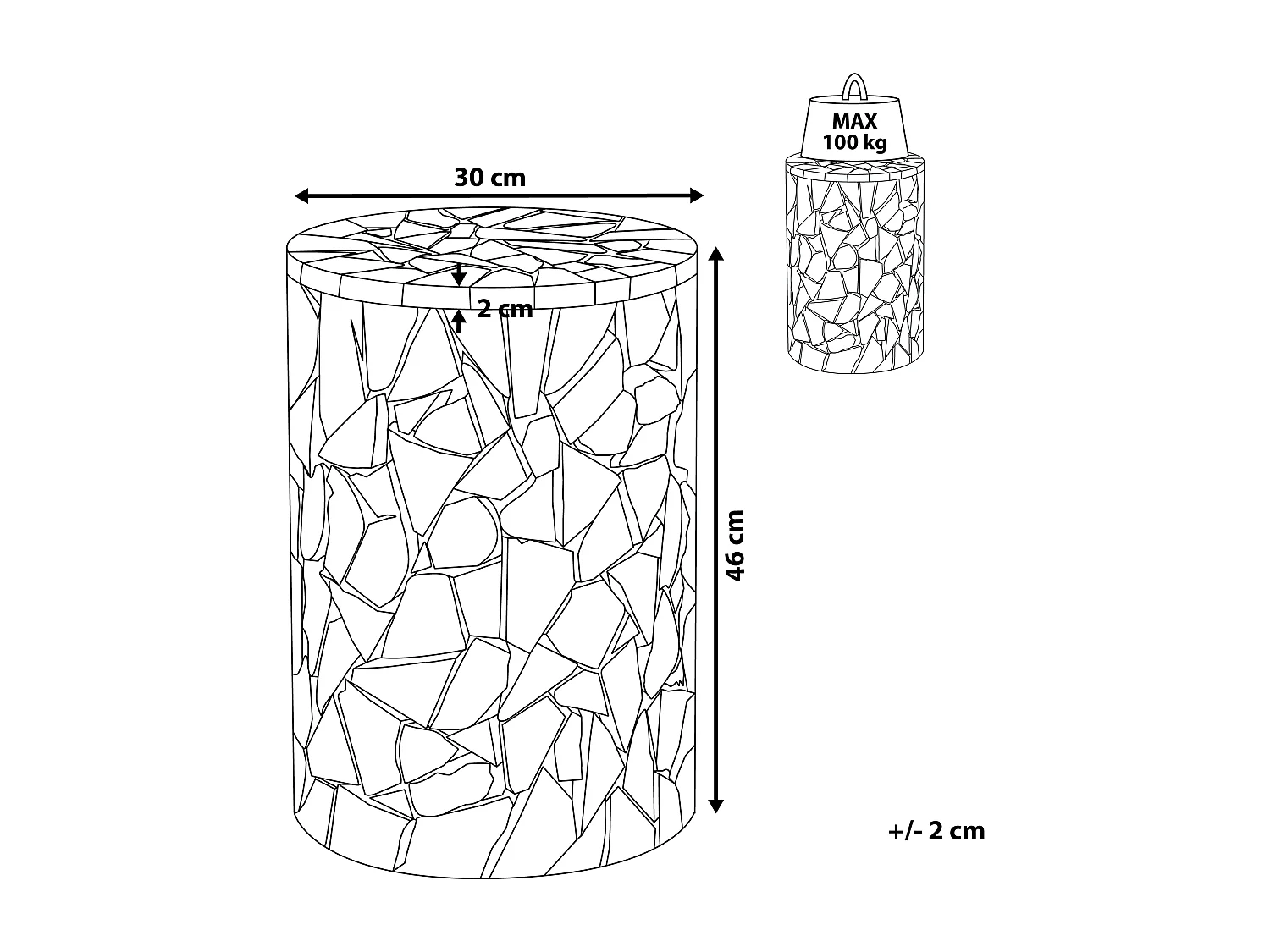 Table d'appoint DAWSON Teck Marron