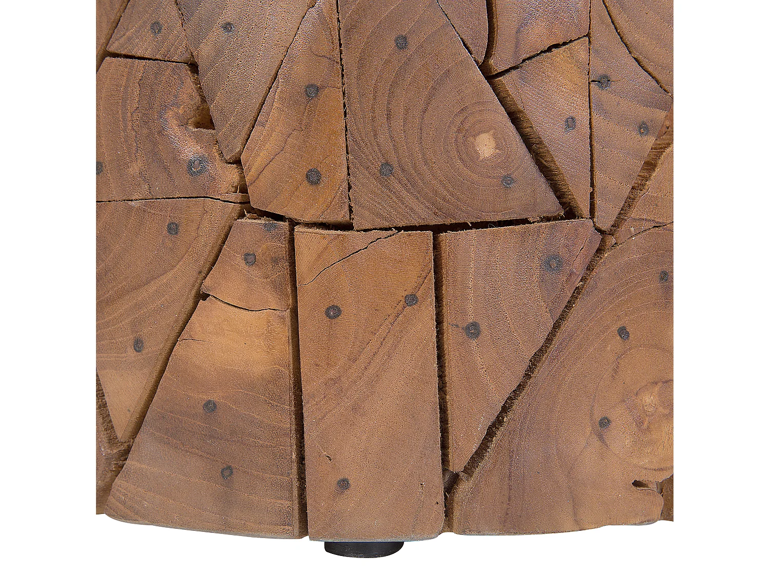 Praktischer Beistelltisch Teakholz Holzstück braun Dawson