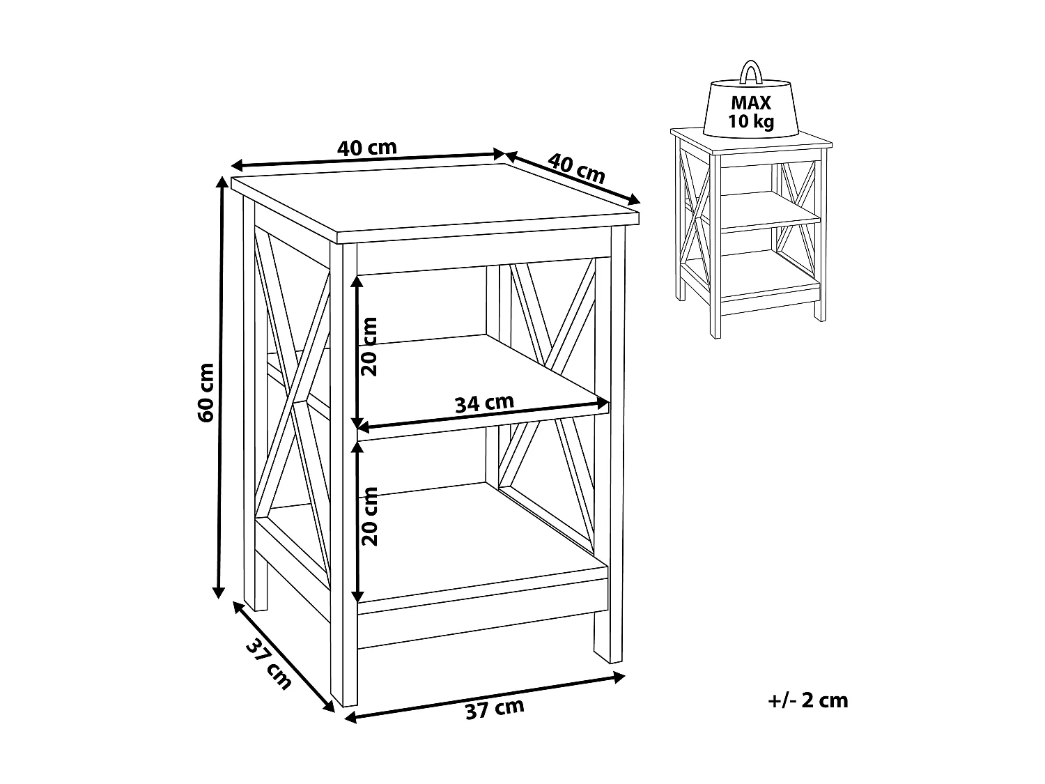 Table d'appoint FOSTER Blanc