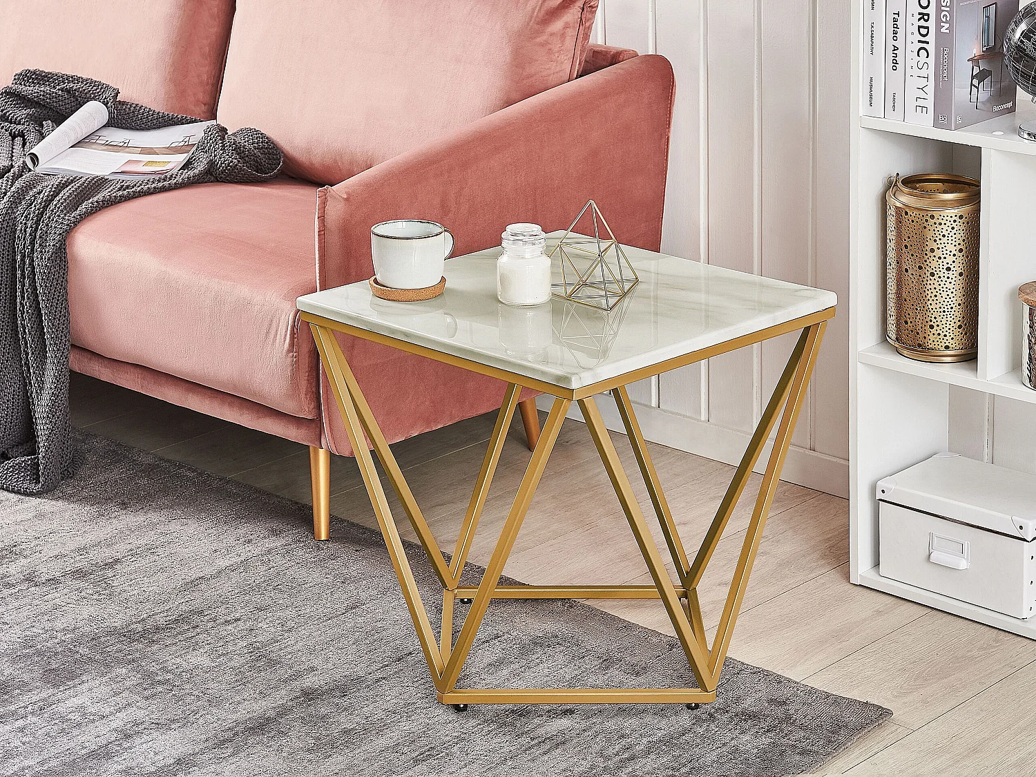 Table d'appoint MALIBU Marbre beige