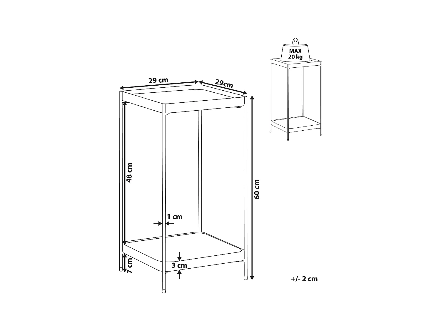 Mesa auxiliar ALSEA Vidrio templado Dorado