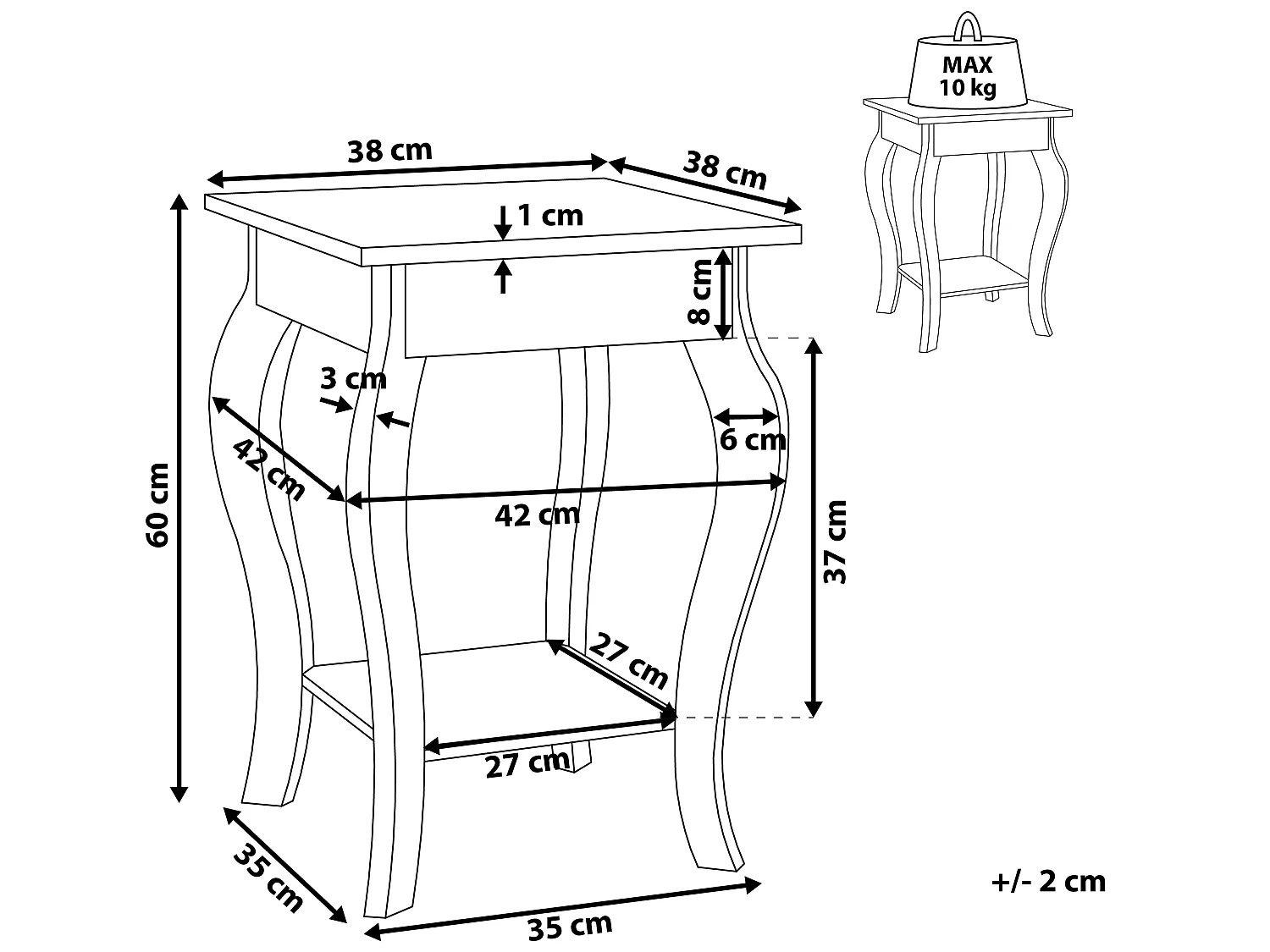 Table appoint noire AVON