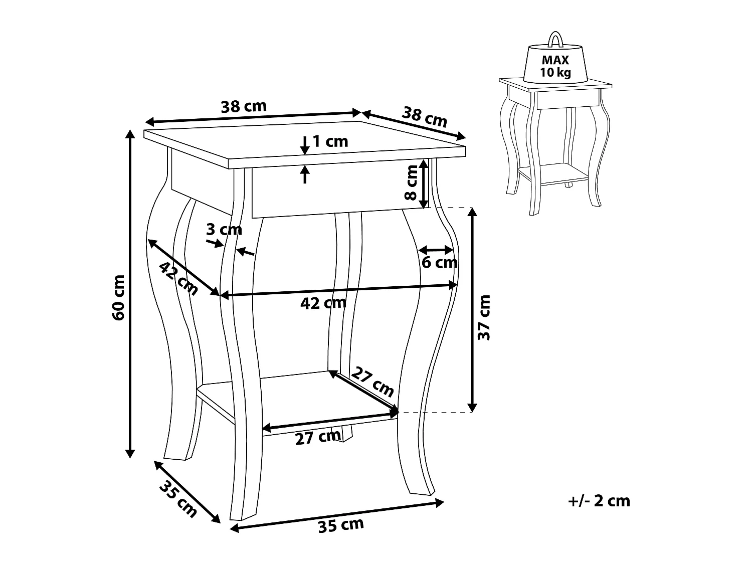 Salontafel zwart AVON
