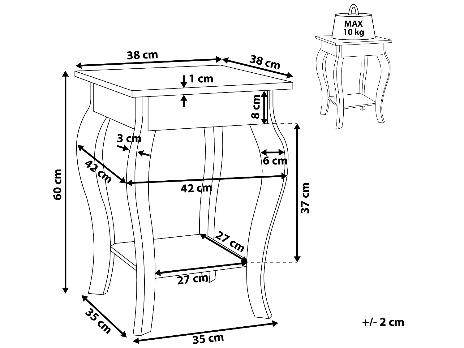 Table appoint noire AVON