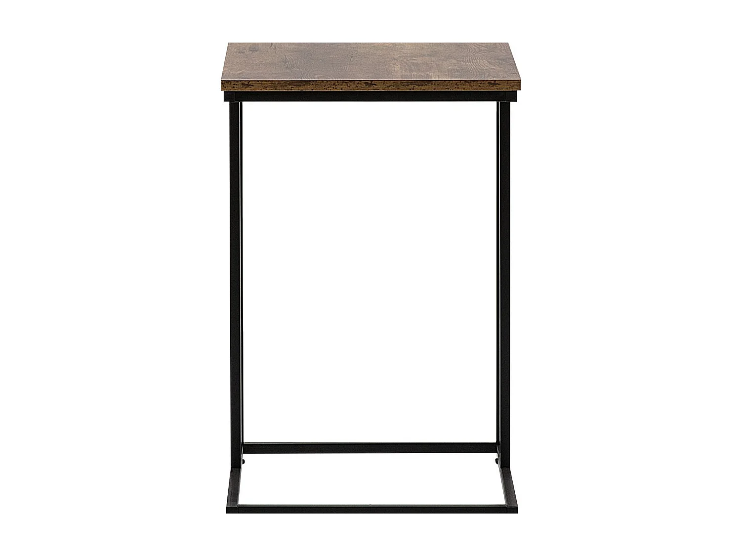 Tavolino legno scuro e metallo nero 40 x 40 cm TROY