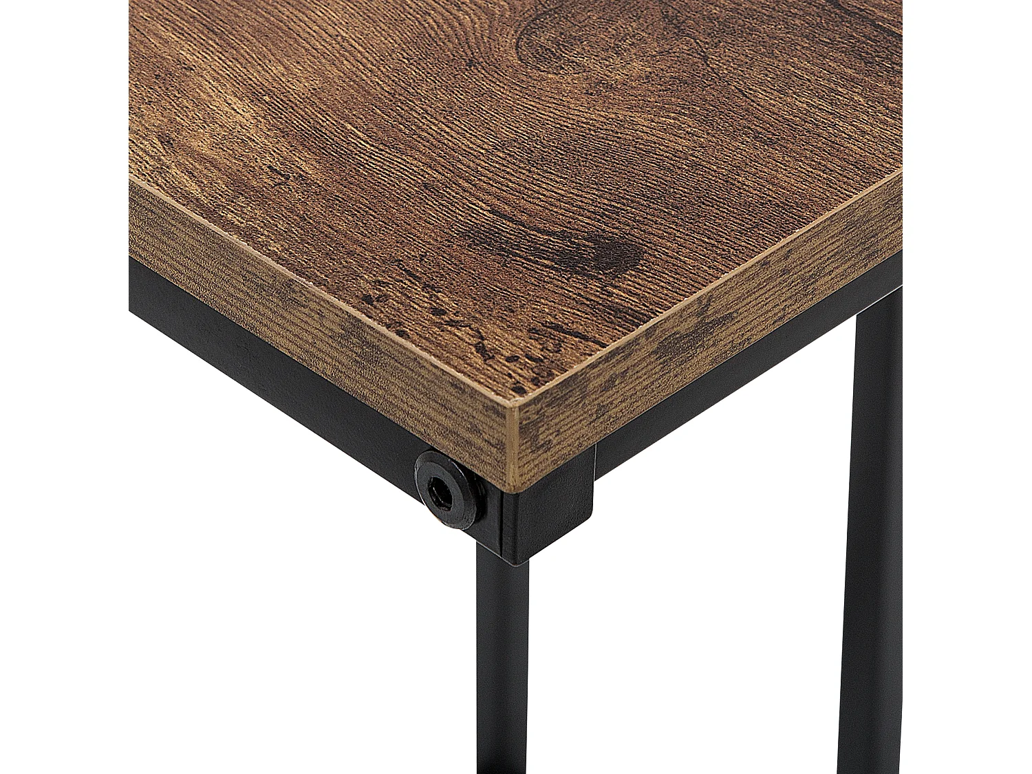 Tavolino legno scuro e metallo nero 40 x 40 cm TROY