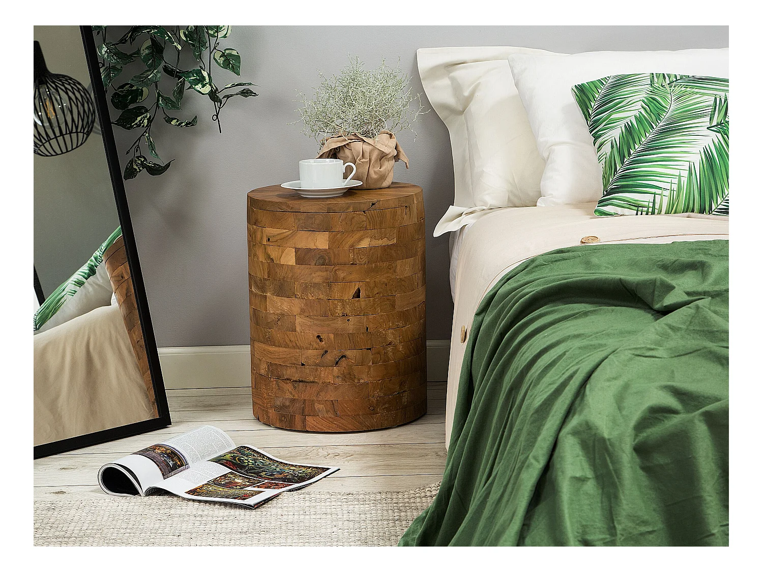 Table d'appoint BRANT Teck Marron