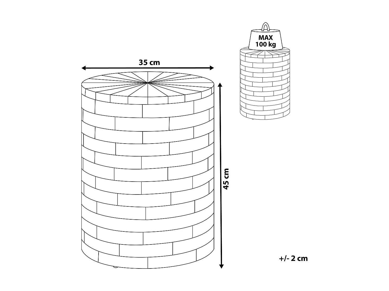 Table d'appoint BRANT Teck Marron