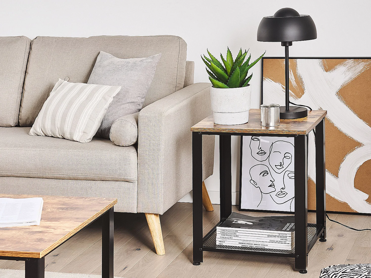 Bijzettafel ASTON Bruin/zwart