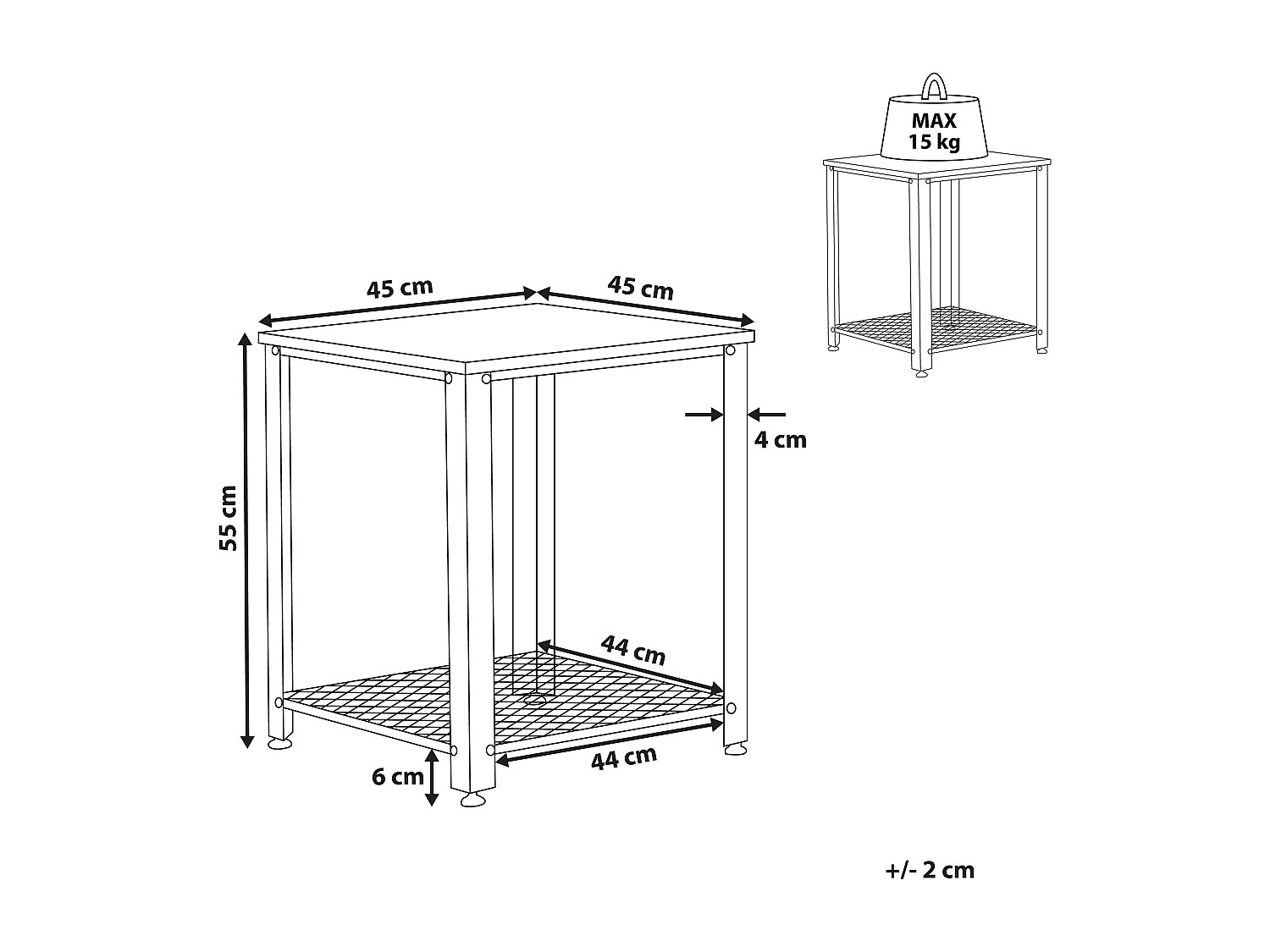 Bijzettafel ASTON Bruin/zwart