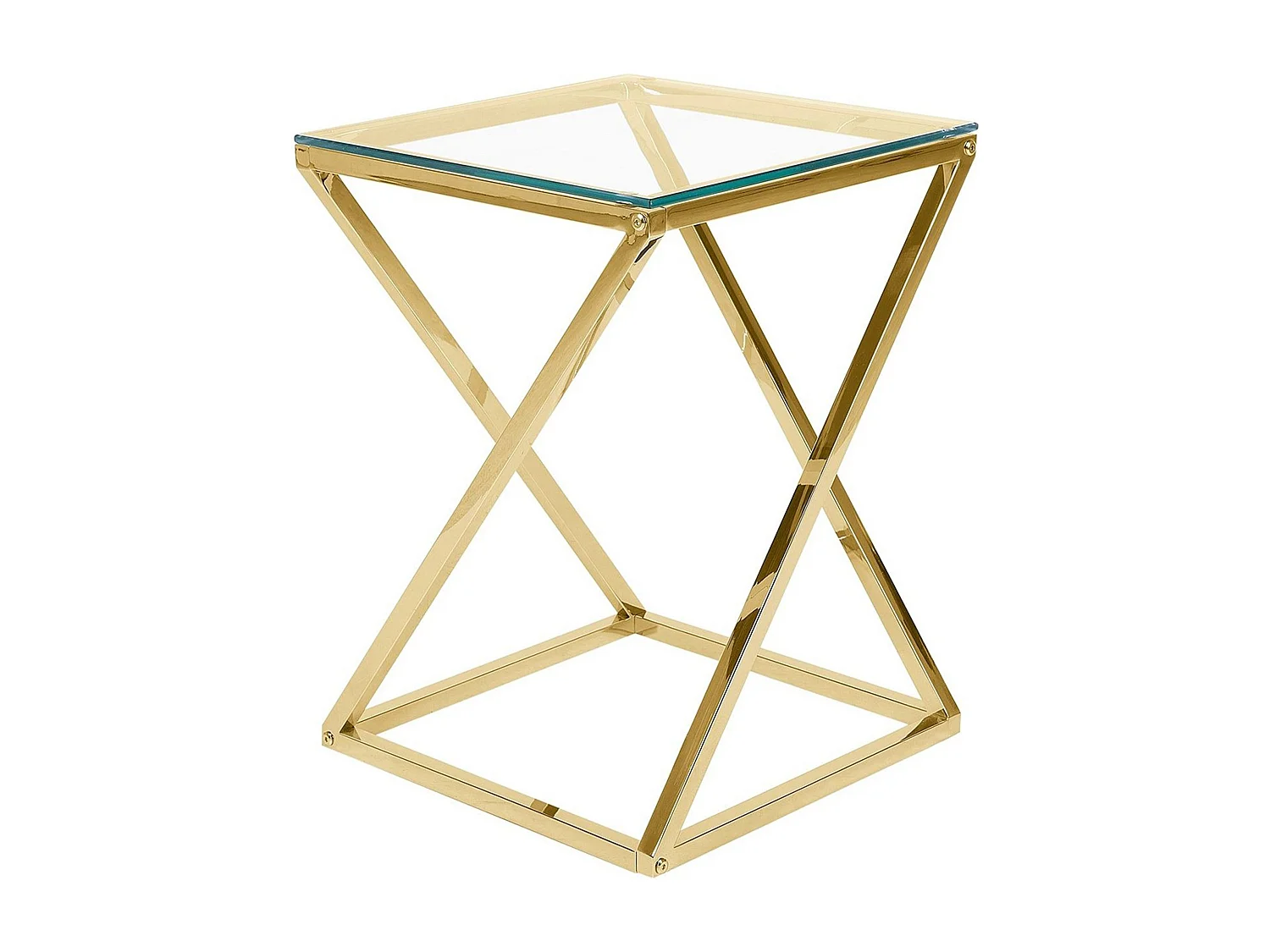 Table d'appoint BEVERLY Verre Doré