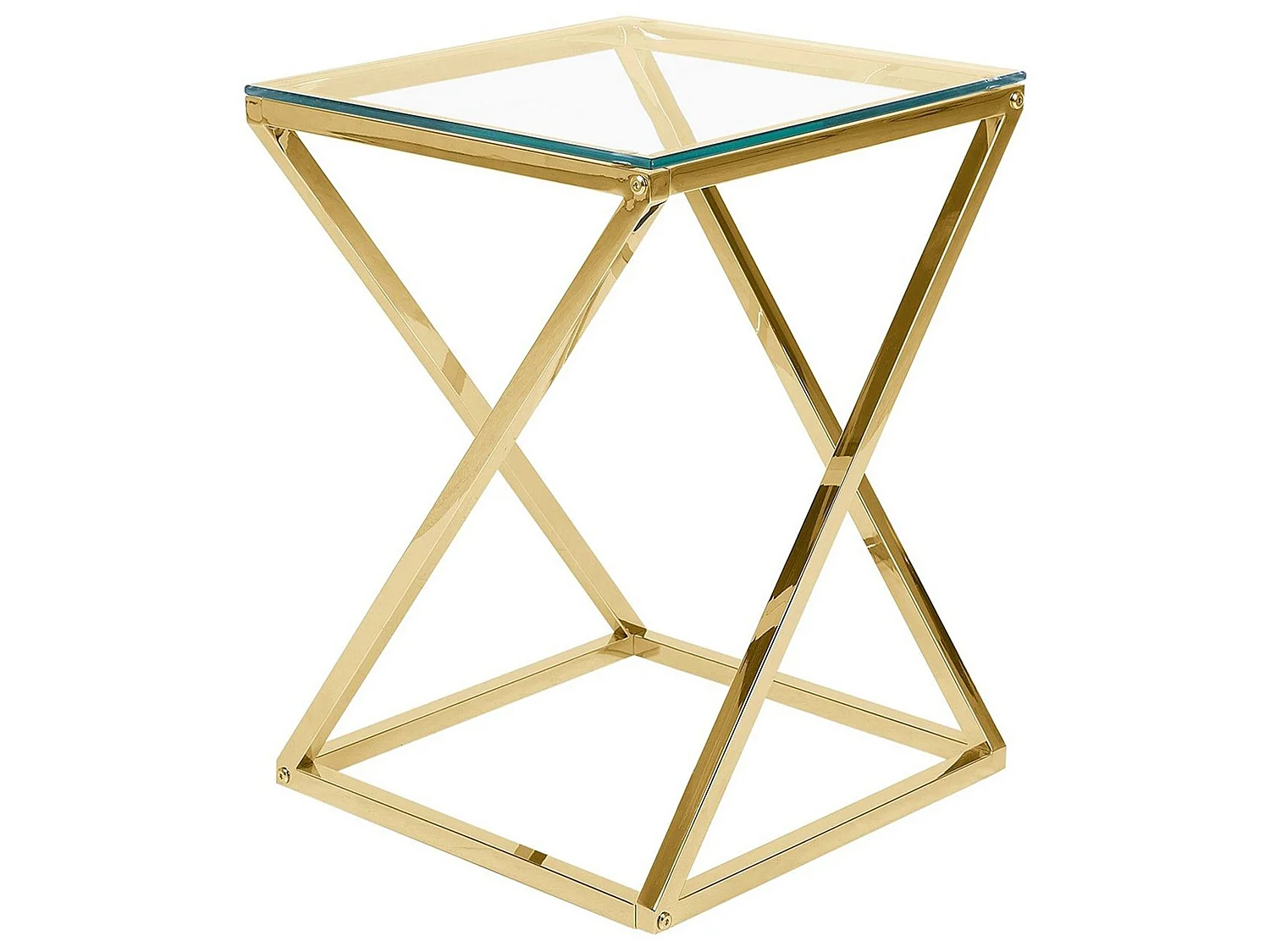 Table d'appoint BEVERLY Verre Doré