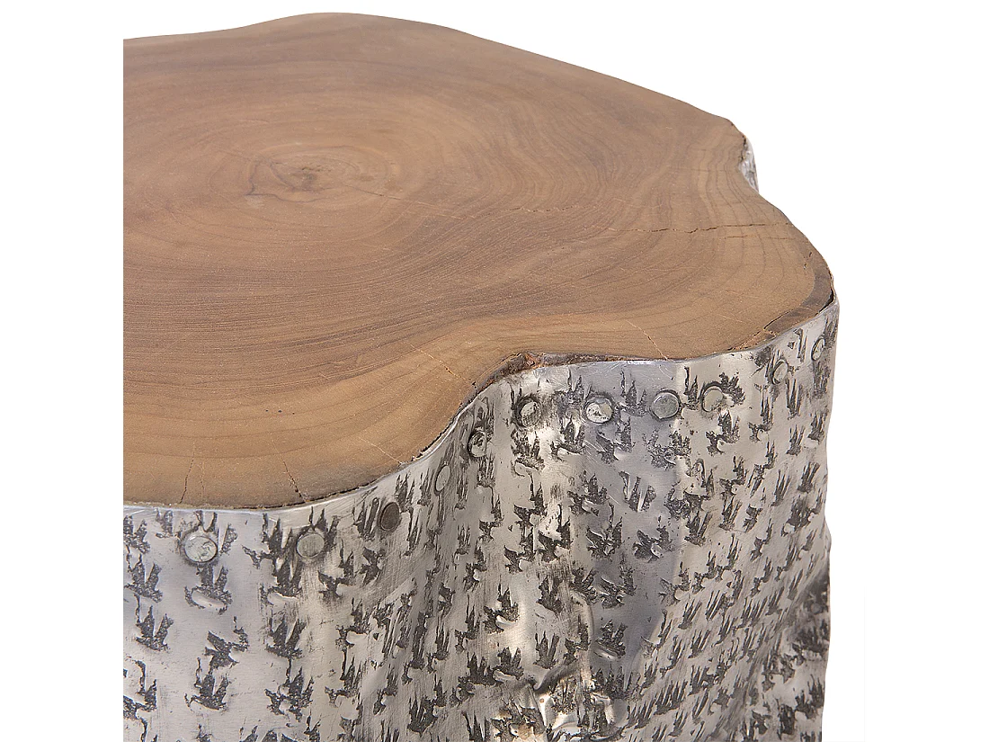 Tavolino GORDON Legno di teak Argento