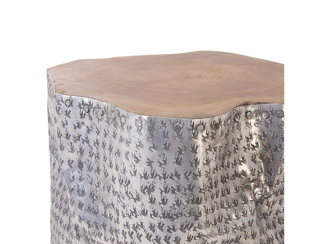 Tavolino GORDON Legno di teak Argento