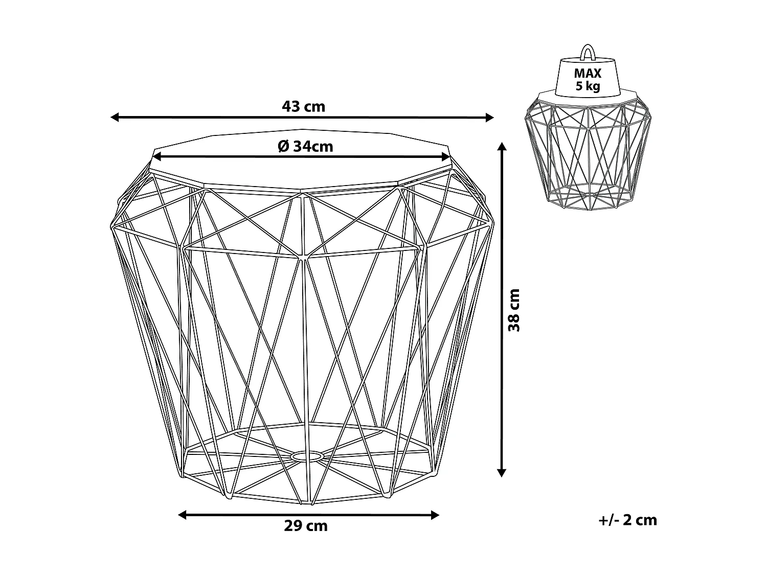 Table d'appoint ELIDA Doré