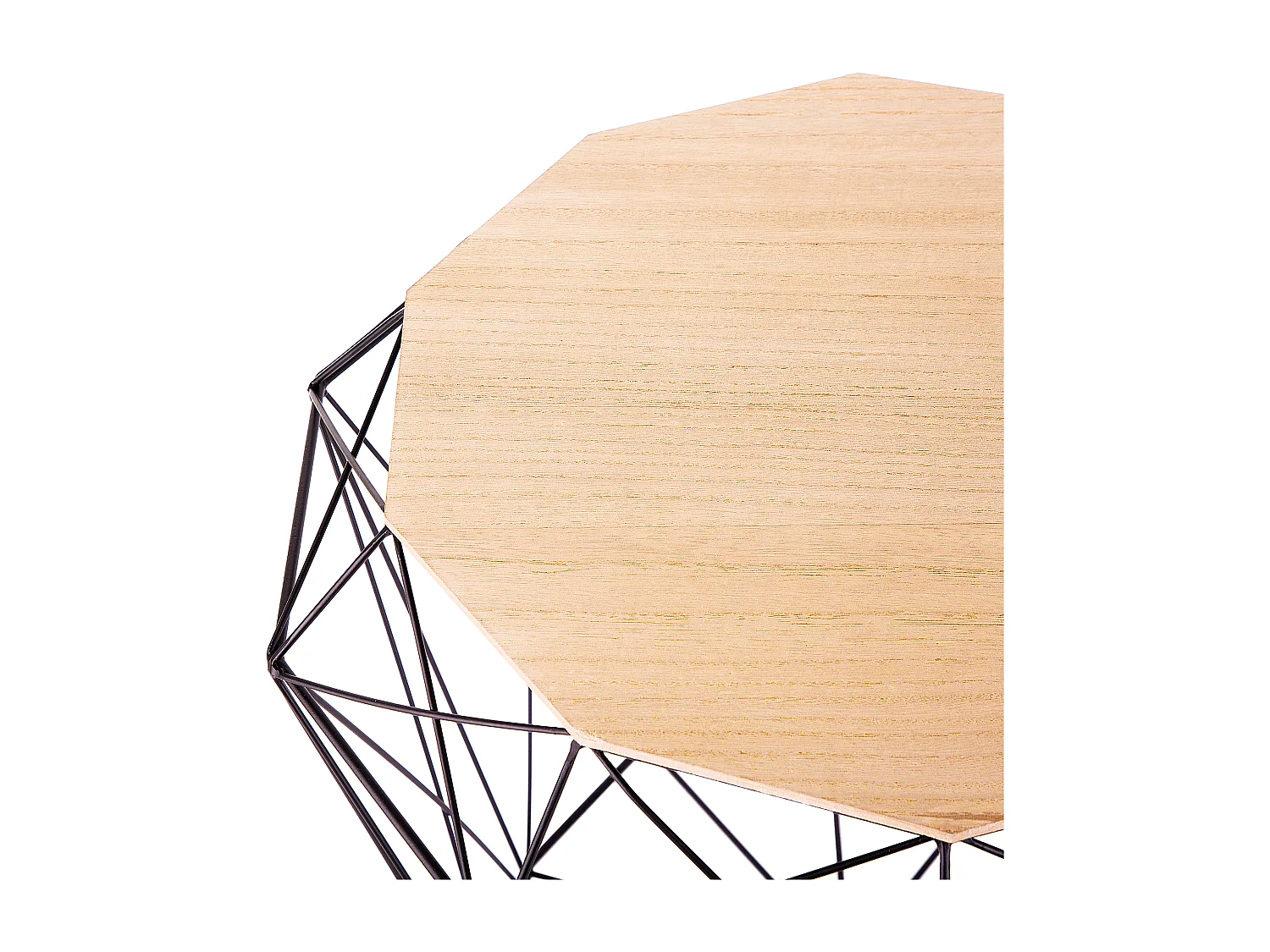 Tavolino legno chiaro e nero 43 cm ELIDA