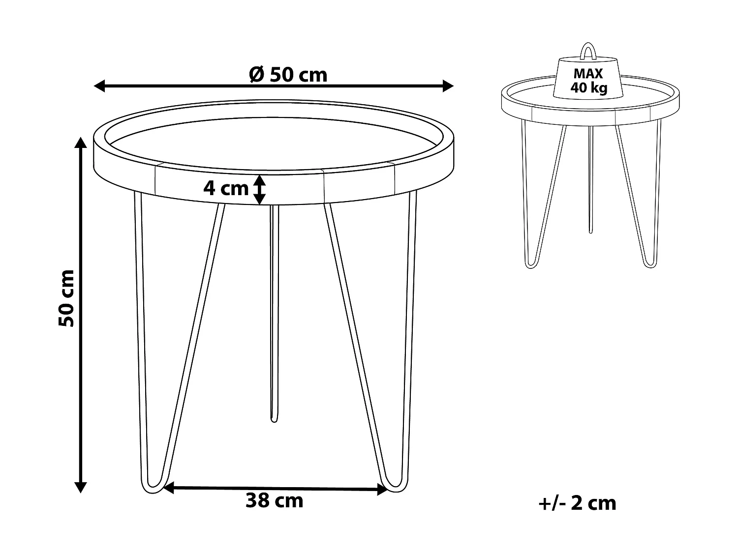 Mesa auxiliar BONDISS Madera Marrón oscuro