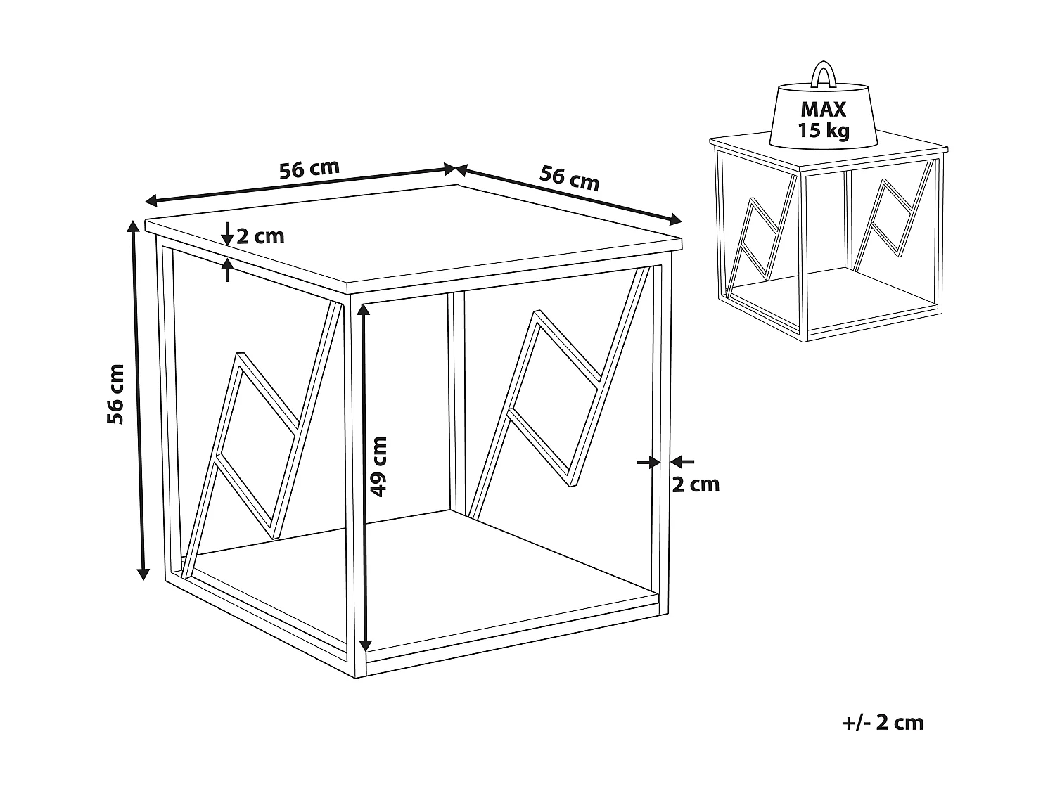 Tavolino FORRES Marrone/ Nero