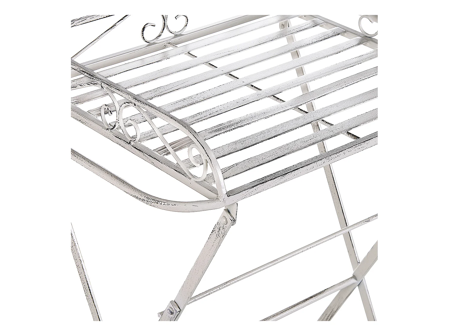 Retro Bad Beistelltisch mit 2 Ablagen aus Metall in Weiß Blumentisch Ancud