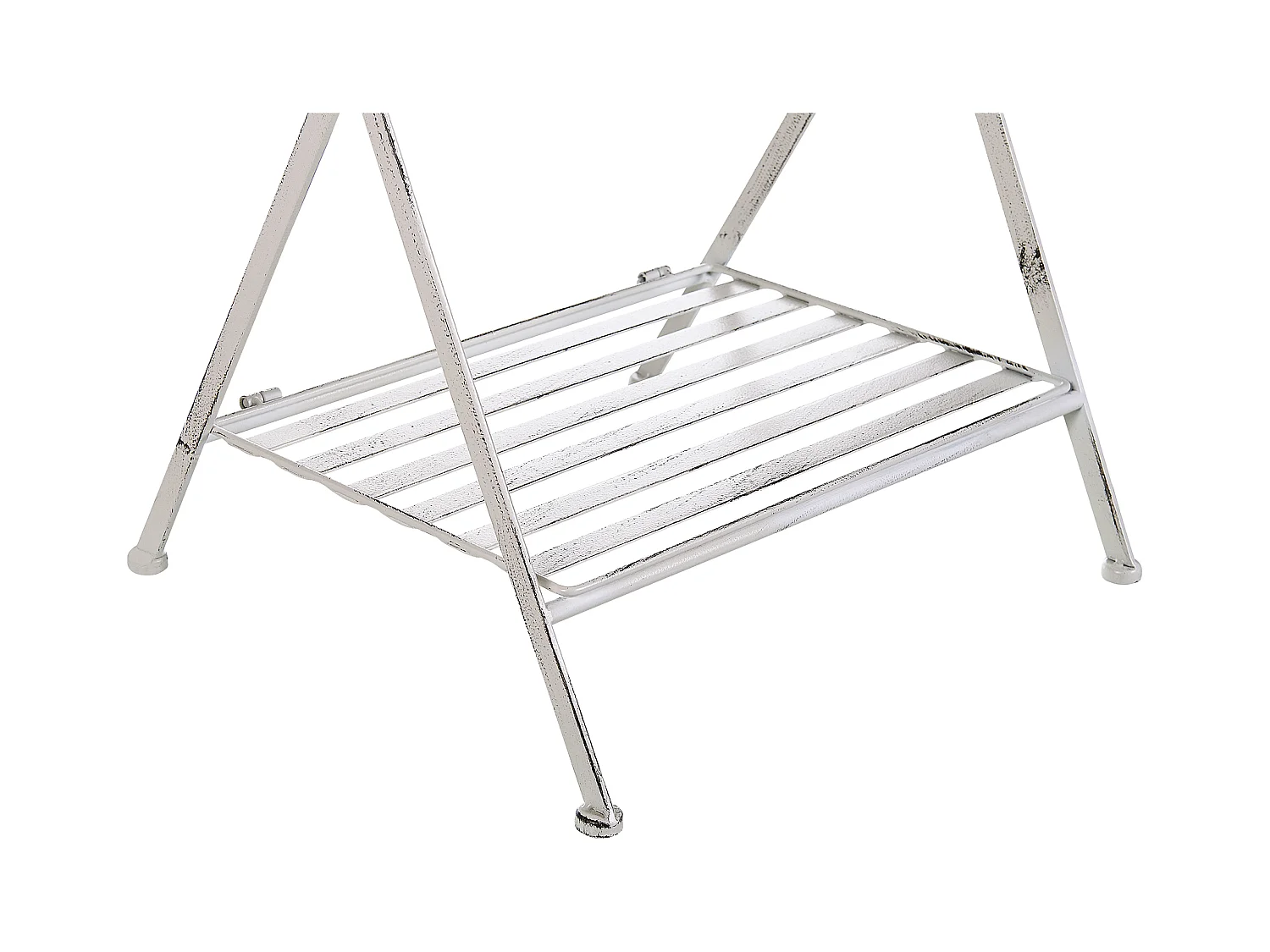 Retro Bad Beistelltisch mit 2 Ablagen aus Metall in Weiß Blumentisch Ancud