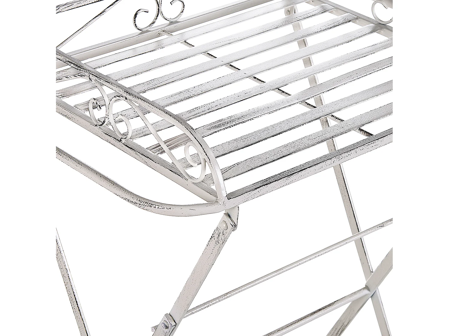 Retro Bad Beistelltisch mit 2 Ablagen aus Metall in Weiß Blumentisch Ancud