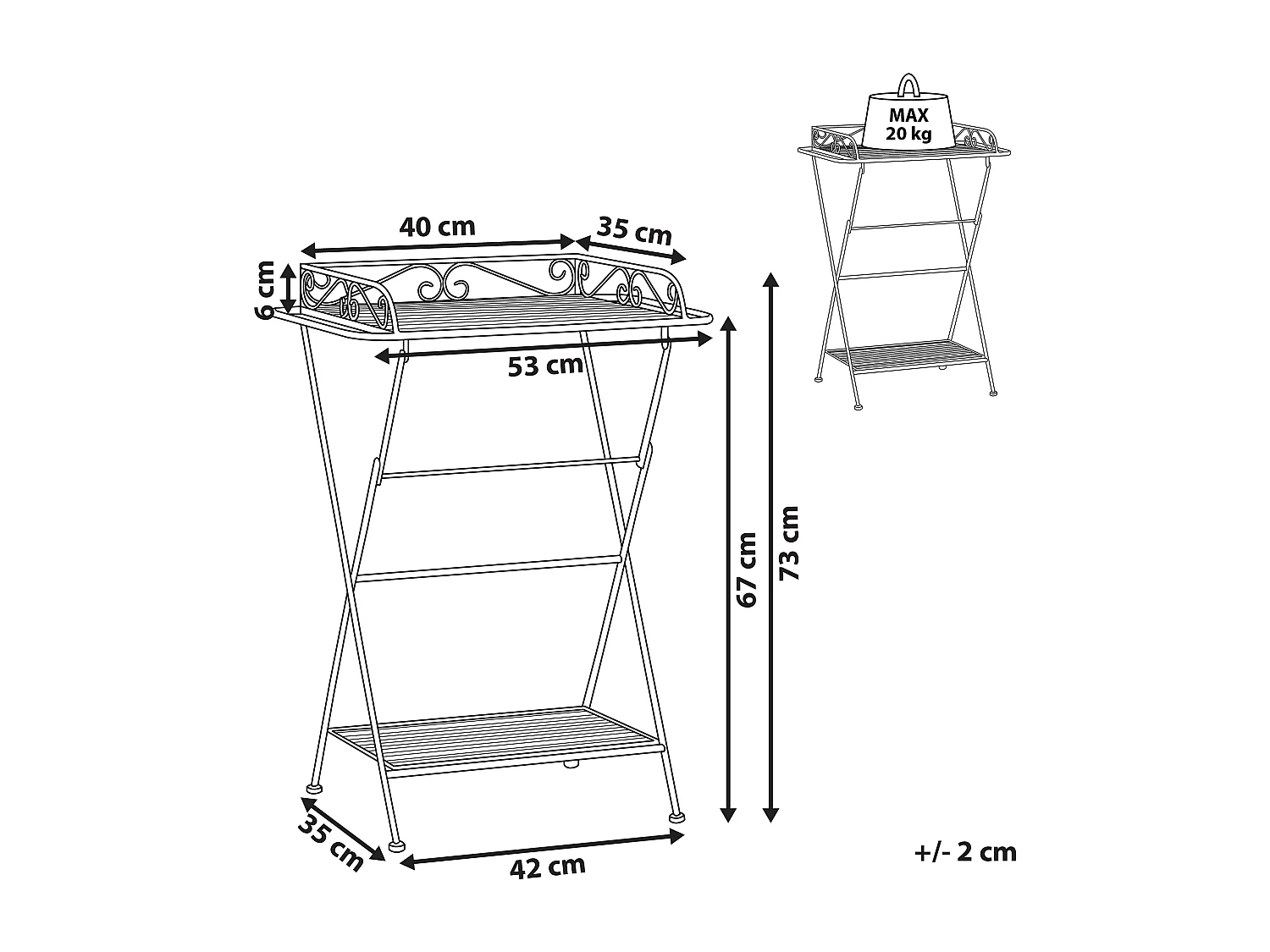 Bijzettafel ANCUD Metaal Wit
