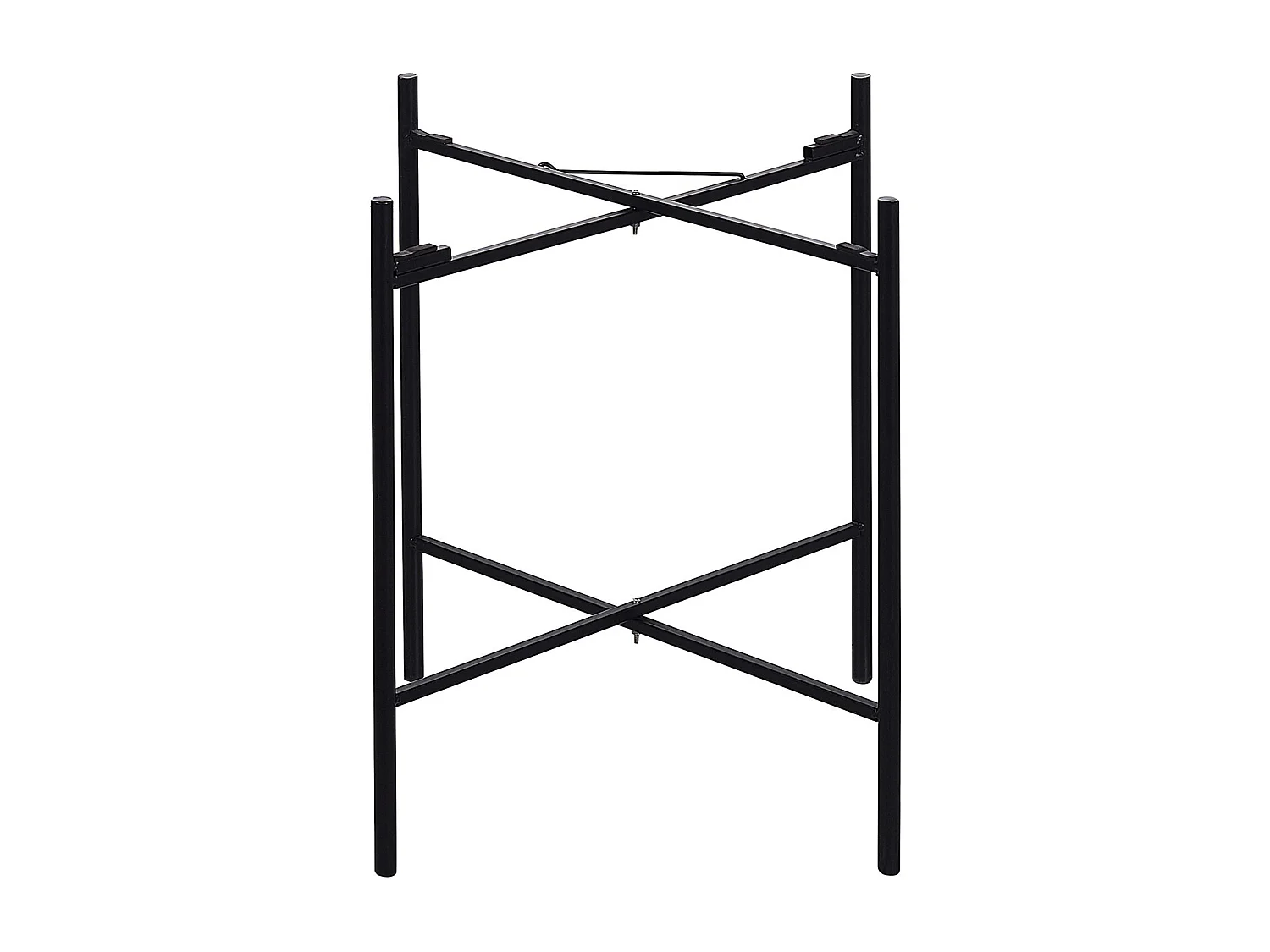 Beistelltisch Rattan beige natürlich Metallgestell schwarz rund 36cm Boho Vienna