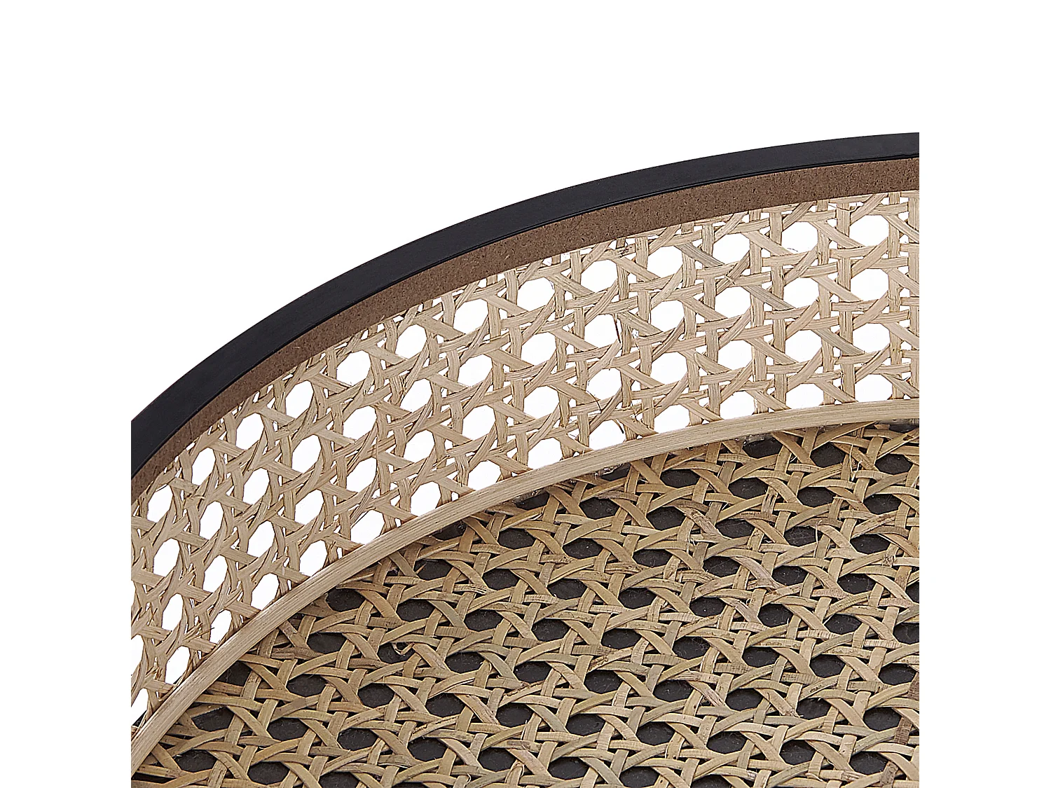 Beistelltisch Rattan beige natürlich Metallgestell schwarz rund 36cm Boho Vienna