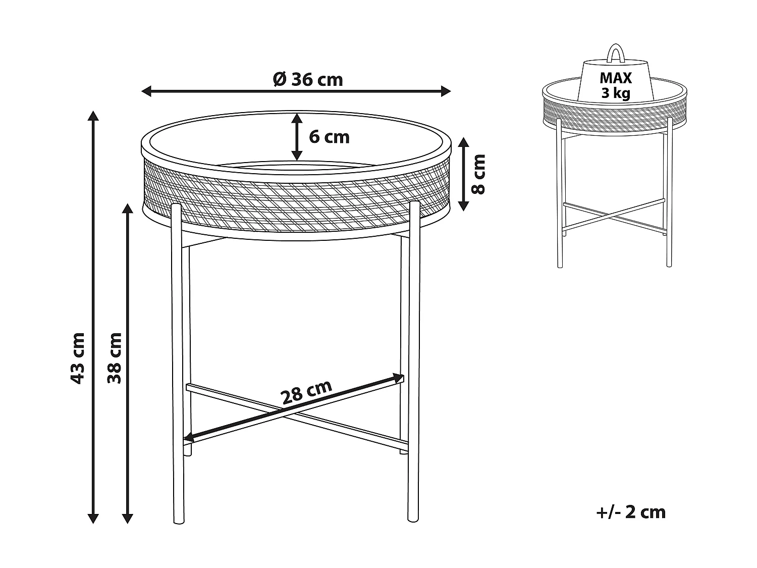 Table d'appoint VIENNA Noir