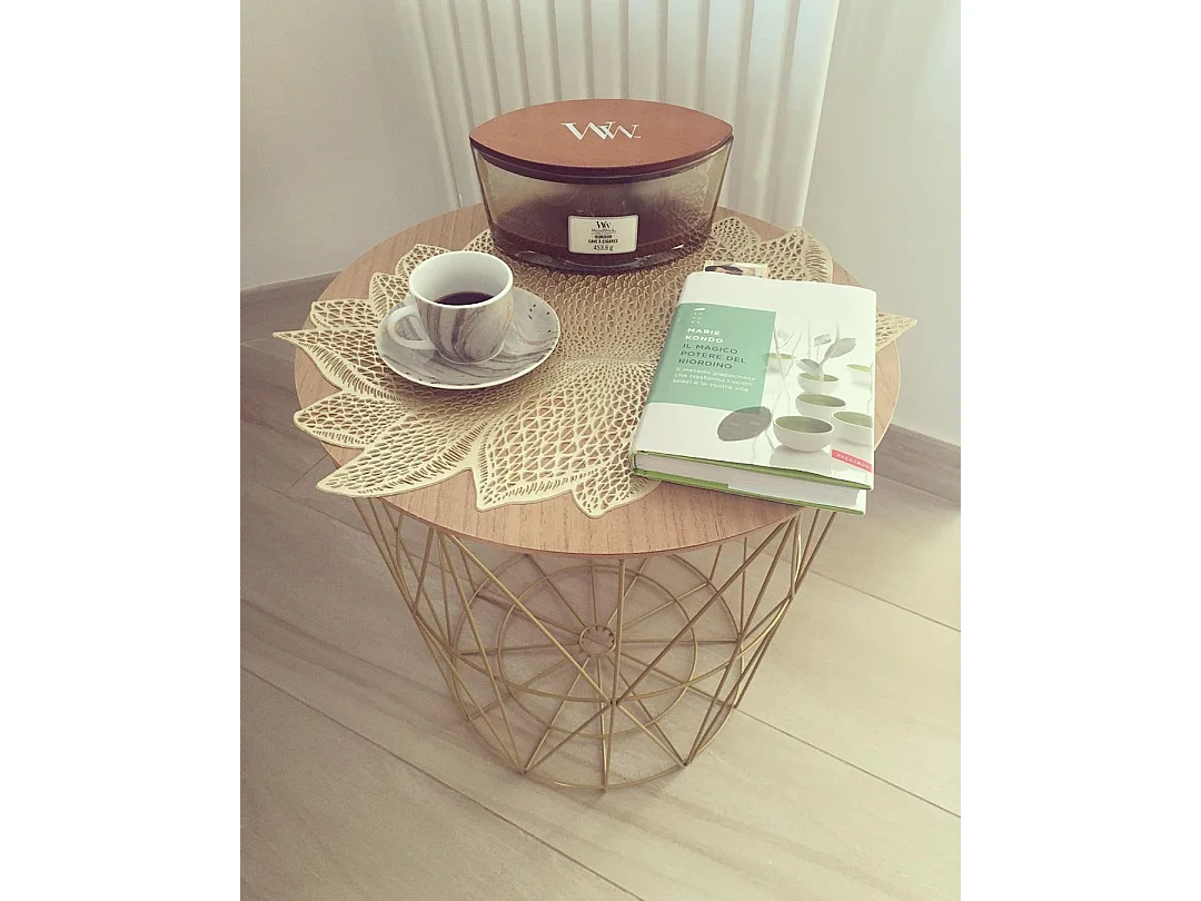 Beistelltisch LANARK Gold mit Stauraum