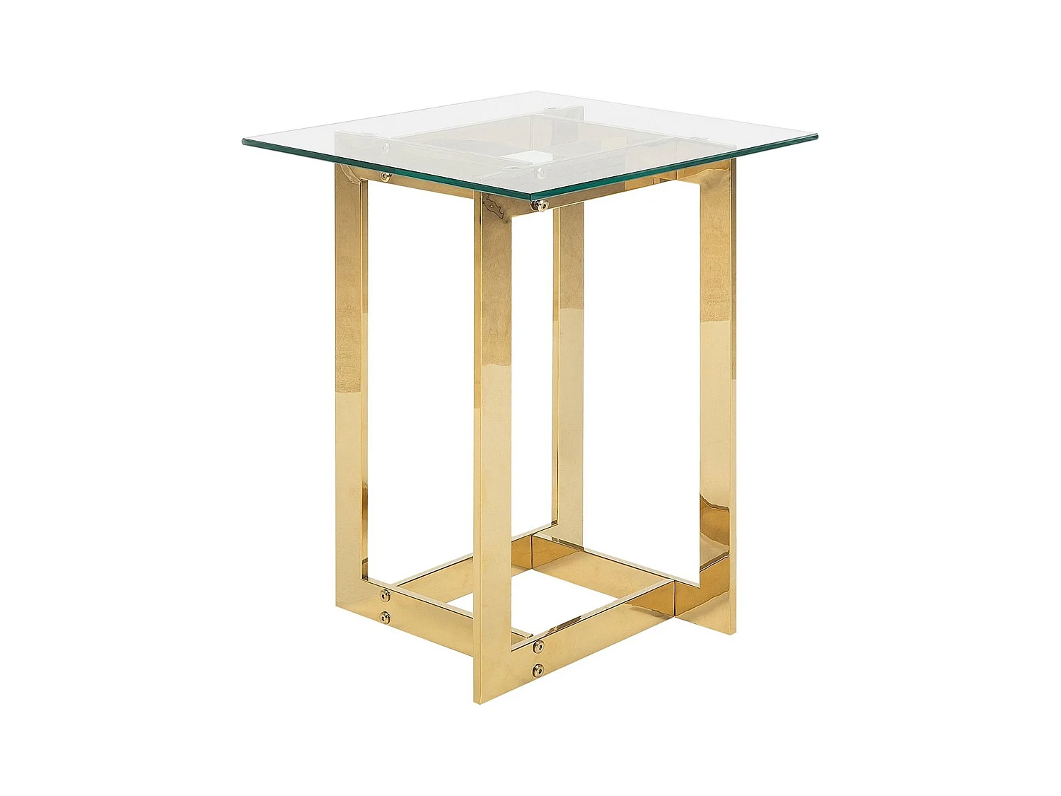 Table d'appoint CRYSTAL Verre de sécurité Doré