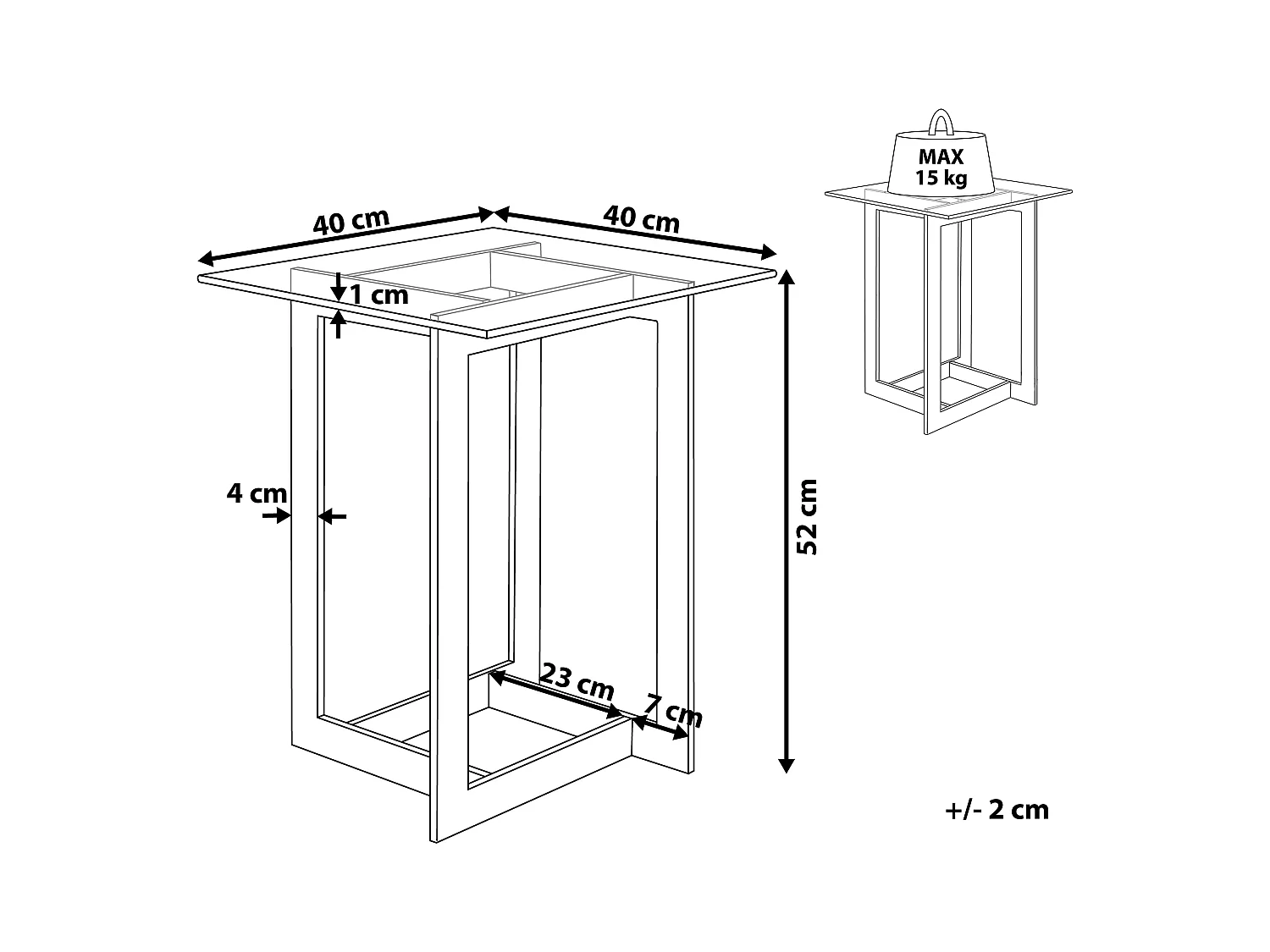 Beistelltisch CRYSTAL Sicherheitsglas Gold