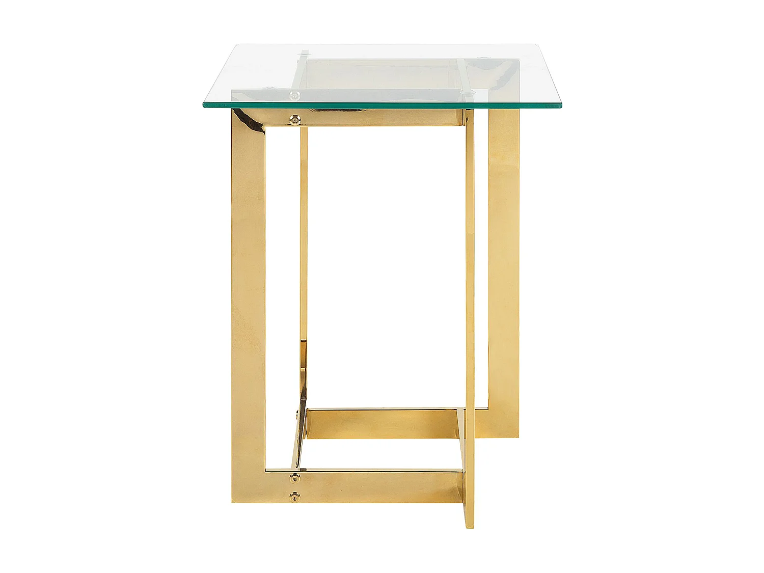 Mesa auxiliar CRYSTAL Vidrio templado Dorado