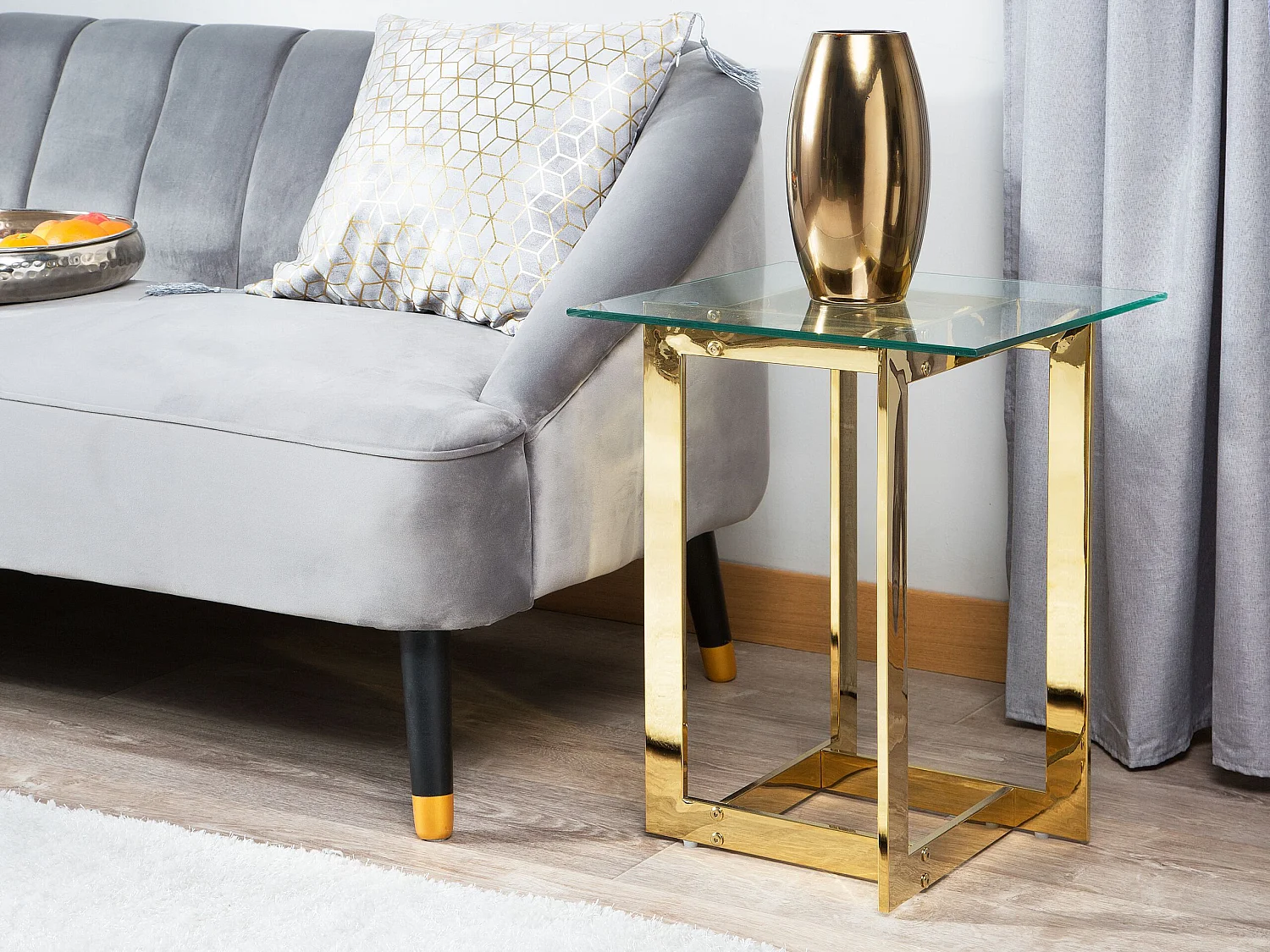 Bijzettafel CRYSTAL Veiligheidsglas Goud