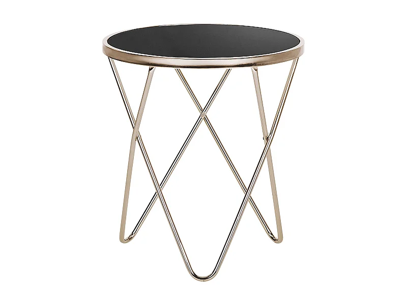 Table d'appoint MERIDIAN Verre de sécurité Doré