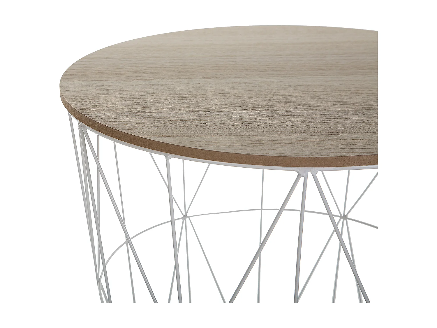 Beistelltisch Gitteroptik im modernen Stil Weiß/heller Holzfarbton Couchtisch Lanark