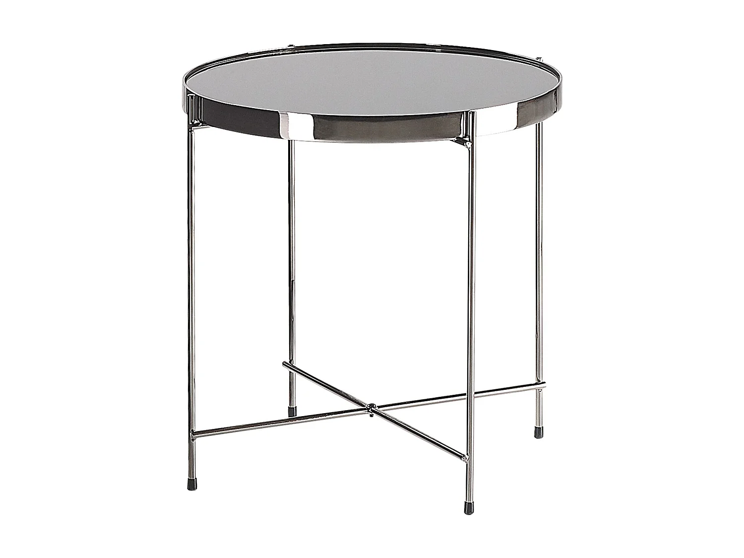 Stilvoller Beistelltisch für das Wohnzimmer im Glamour Stil Glas schwarz/silber