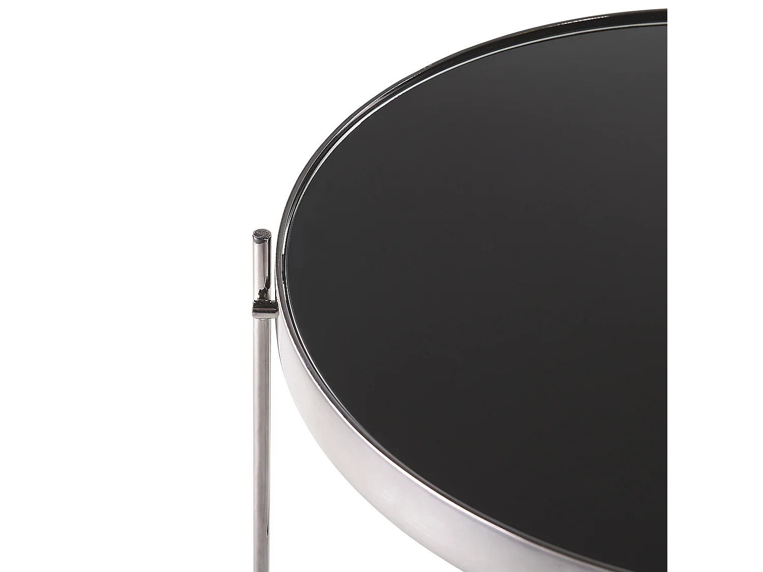 Stilvoller Beistelltisch für das Wohnzimmer im Glamour Stil Glas schwarz/silber