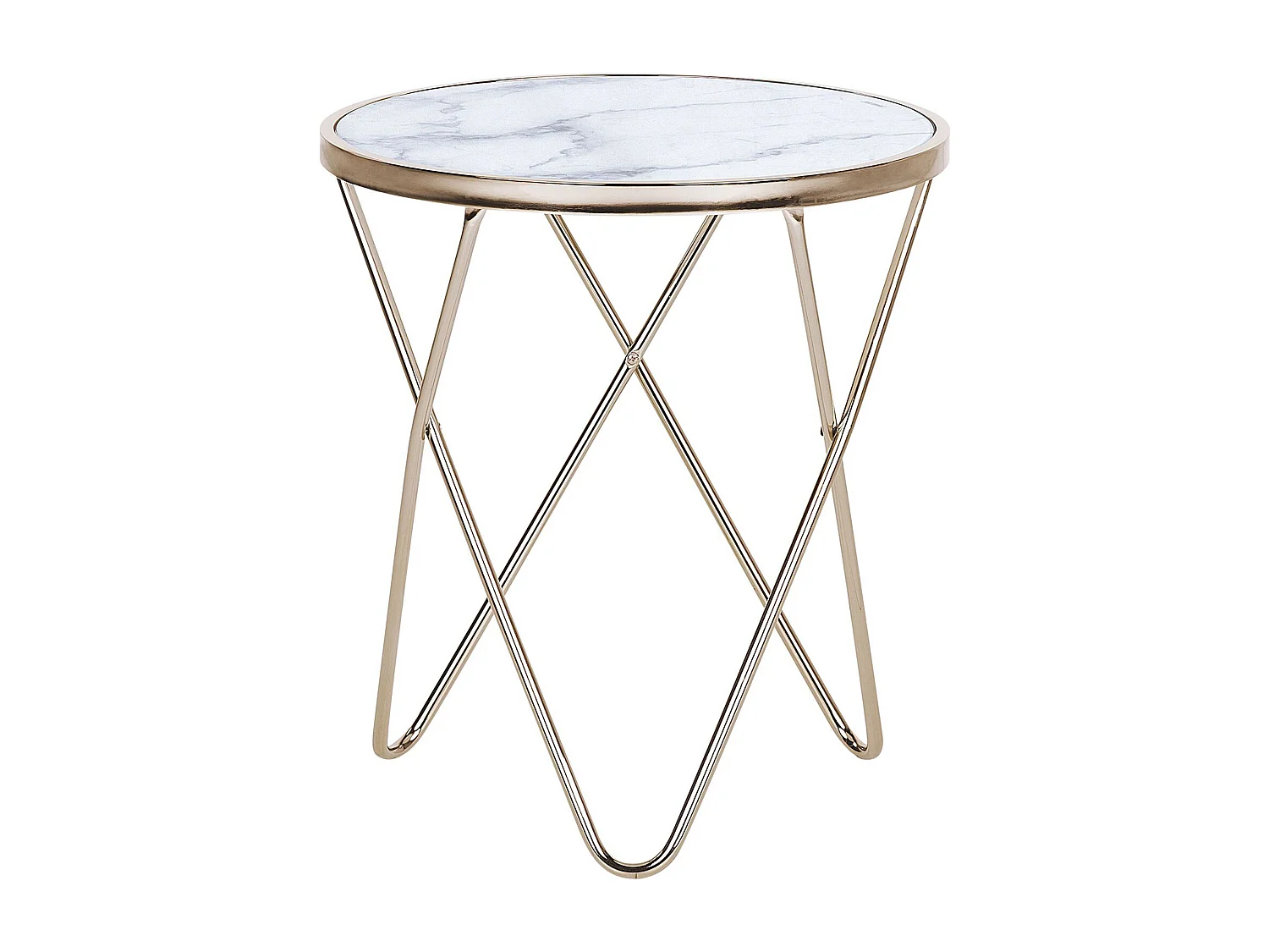 Bijzettafel MERIDIAN Veiligheidsglas Marmer/goud