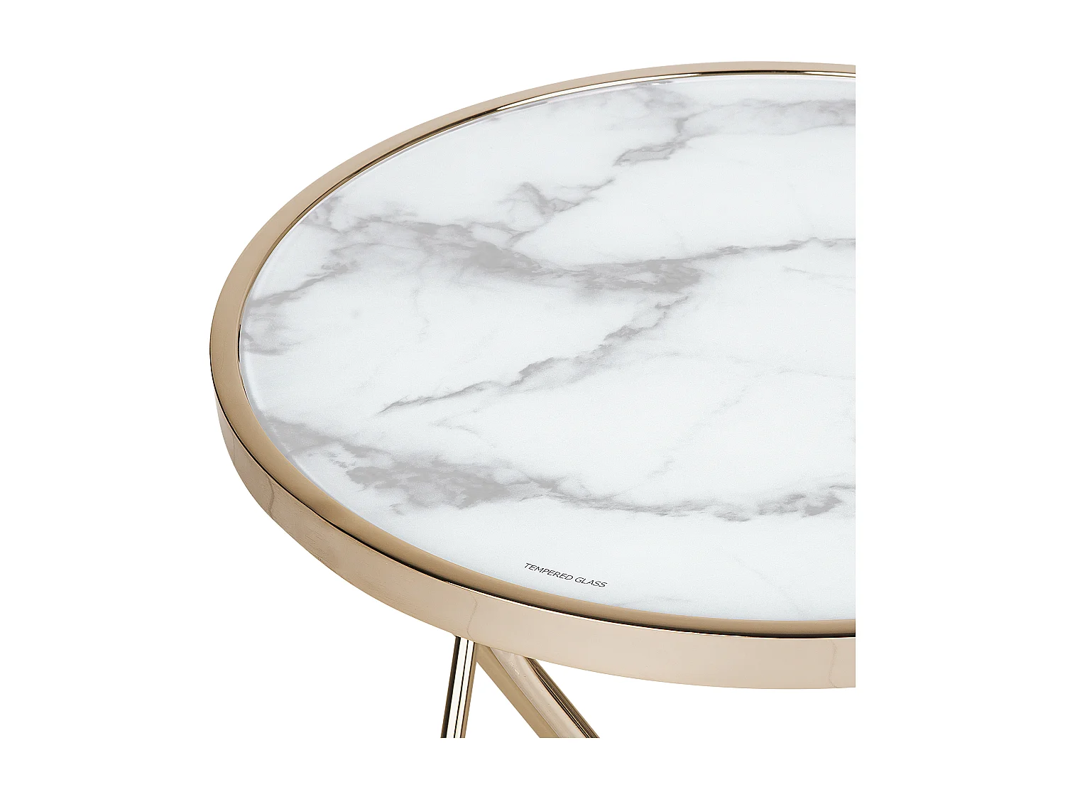 Bijzettafel MERIDIAN Veiligheidsglas Marmer/goud